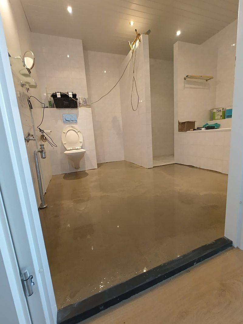 Gerenoveerde badkamer met inloopdouche en hangend toilet